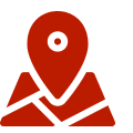 Map pin icon on black background