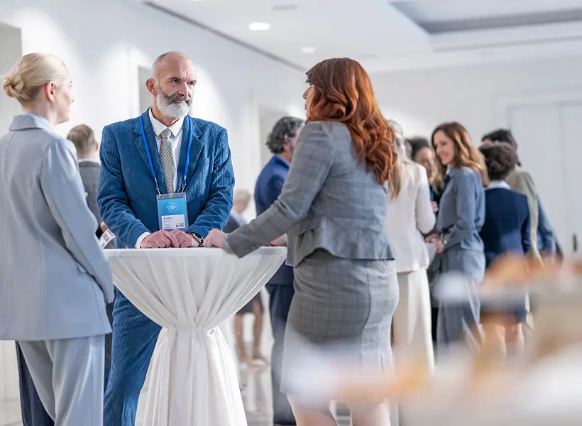 Attendees mingling at networking session